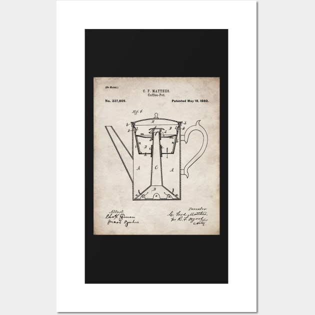 Coffee Percolator Patent - Coffee Lover Kitchen Decor Art - Antique Wall Art by patentpress